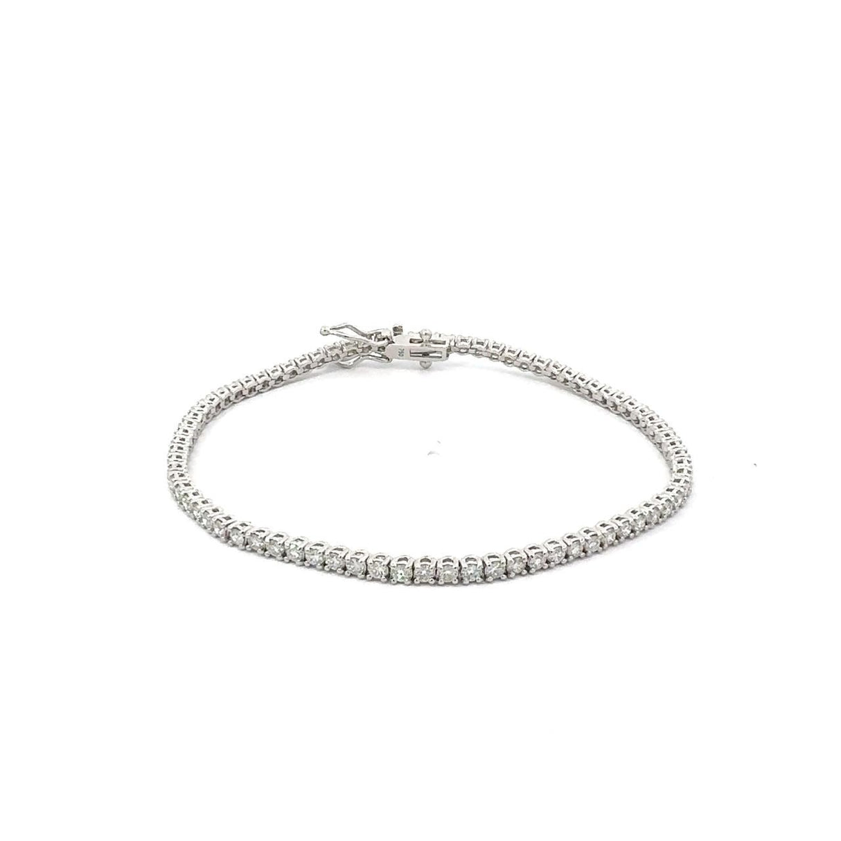 Diamond Tennis Bracelet 2.12 ct – Round Cut, 18K White Gold
