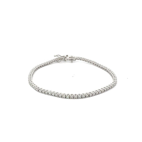 Diamond Tennis Bracelet 2.12 ct – Round Cut, 18K White Gold