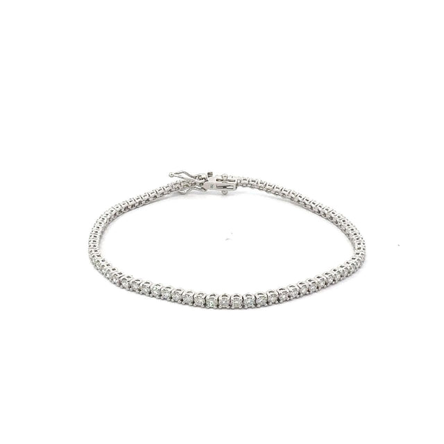 Diamond Tennis Bracelet 2.12 ct – Round Cut, 18K White Gold