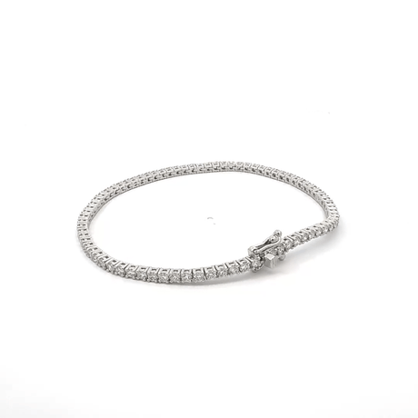 Diamond Tennis Bracelet 2.86 ct – Round Cut, 18K White Gold