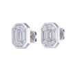 Emerald Cut Diamond Stud Earrings 2.40 ct – 18K White Gold