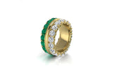 Grandeur Tsavo Ring – 18K Yellow Gold with Tsavorites & Diamonds