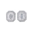 Halo Piecut Diamond Earrings 1.36 ct – 18K White Gold