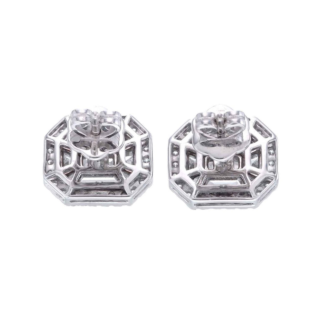 Halo Piecut Diamond Earrings 1.36 ct – 18K White Gold