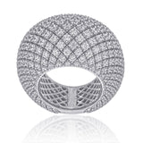 Iconic Pavé Diamond Dome Ring – 5.65 ct, 18K White Gold - Ring size 6.5