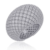 Iconic Pavé Diamond Dome Ring – 5.65 ct, 18K White Gold - Ring size 6.5