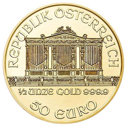 Investment Gold Coin 1/2 oz Wiener Philharmoniker, front side