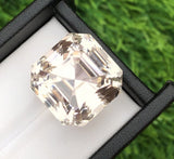 Kunzite 47.50 ct – Peach Pink, Asscher Cut, Untreated