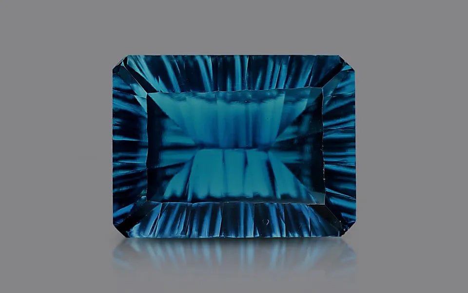 Men's Silver Bracelet with London Blue Topaz 13.42 ct