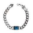 Men's Silver Bracelet with London Blue Topaz 14.55 ct