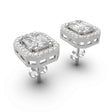 Mirage 1.35 ct Diamond Halo Earrings – 18K White Gold, Prong Set
