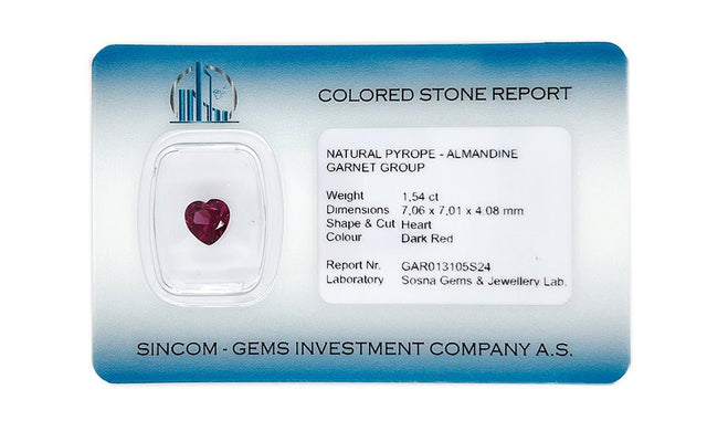 Natural Almandine Garnet 1.54 ct – Heart Cut, Untreated, Madagascar