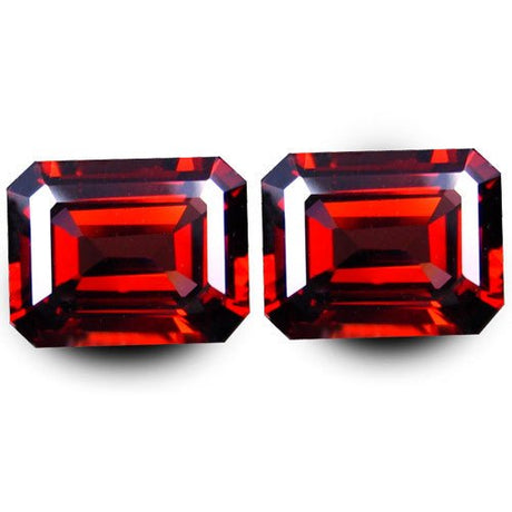 Natural Almandine Garnets 5.70 ct – Emerald Cut Matching Pair, Untreated