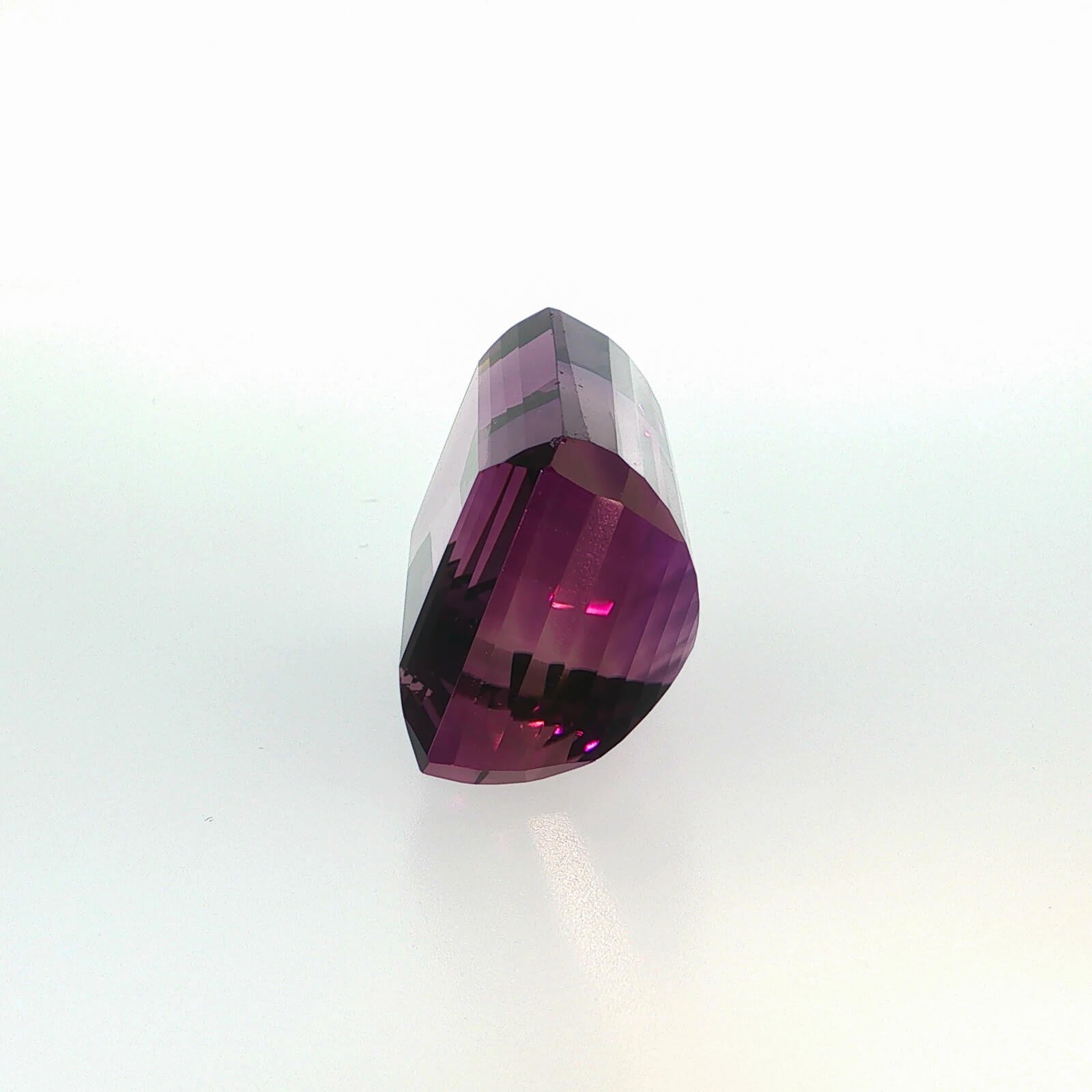 Natural amethyst, 144.05 carats, emerald cut, clarity: eye clean, purple color, measuring 36.80 × 23.60 × 17.48 mm