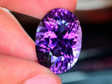 Natural Amethyst 22.28 ct – Violetish Purple, Oval Cut, Untreated, Brazil, ČGL Certified