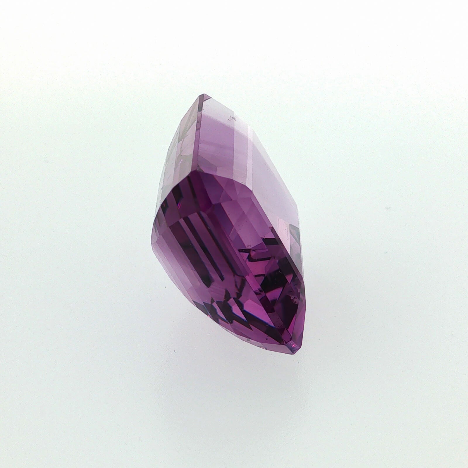 Natural amethyst, 48.46 carats, emerald cut, clarity: eye clean, purple color, measuring 28.08 × 18.83 × 12.63 mm