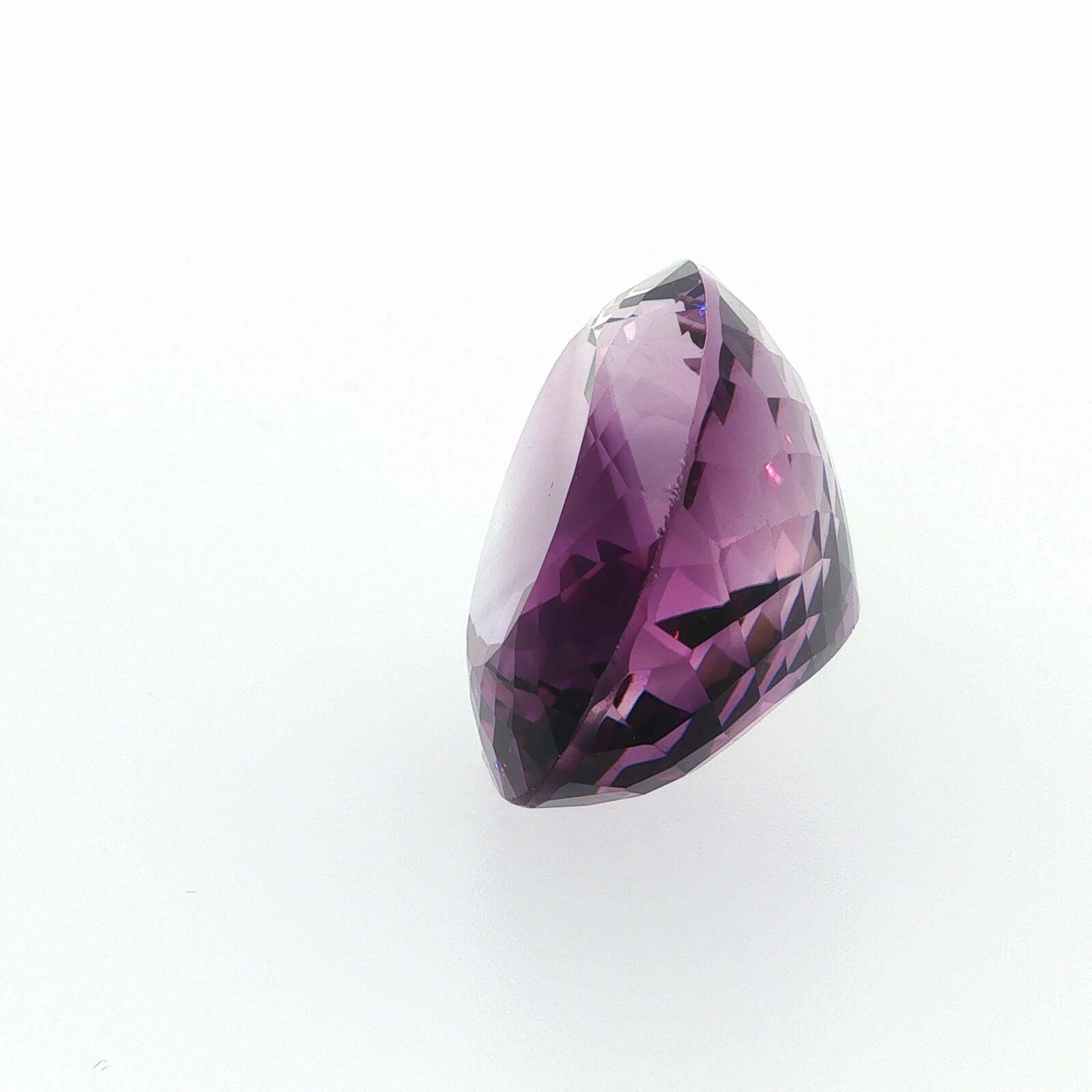 Natural amethyst, 53.78 carats, oval cut, clarity: eye clean, rich purple color, measuring 28.32 × 21.93 × 14.54 mm