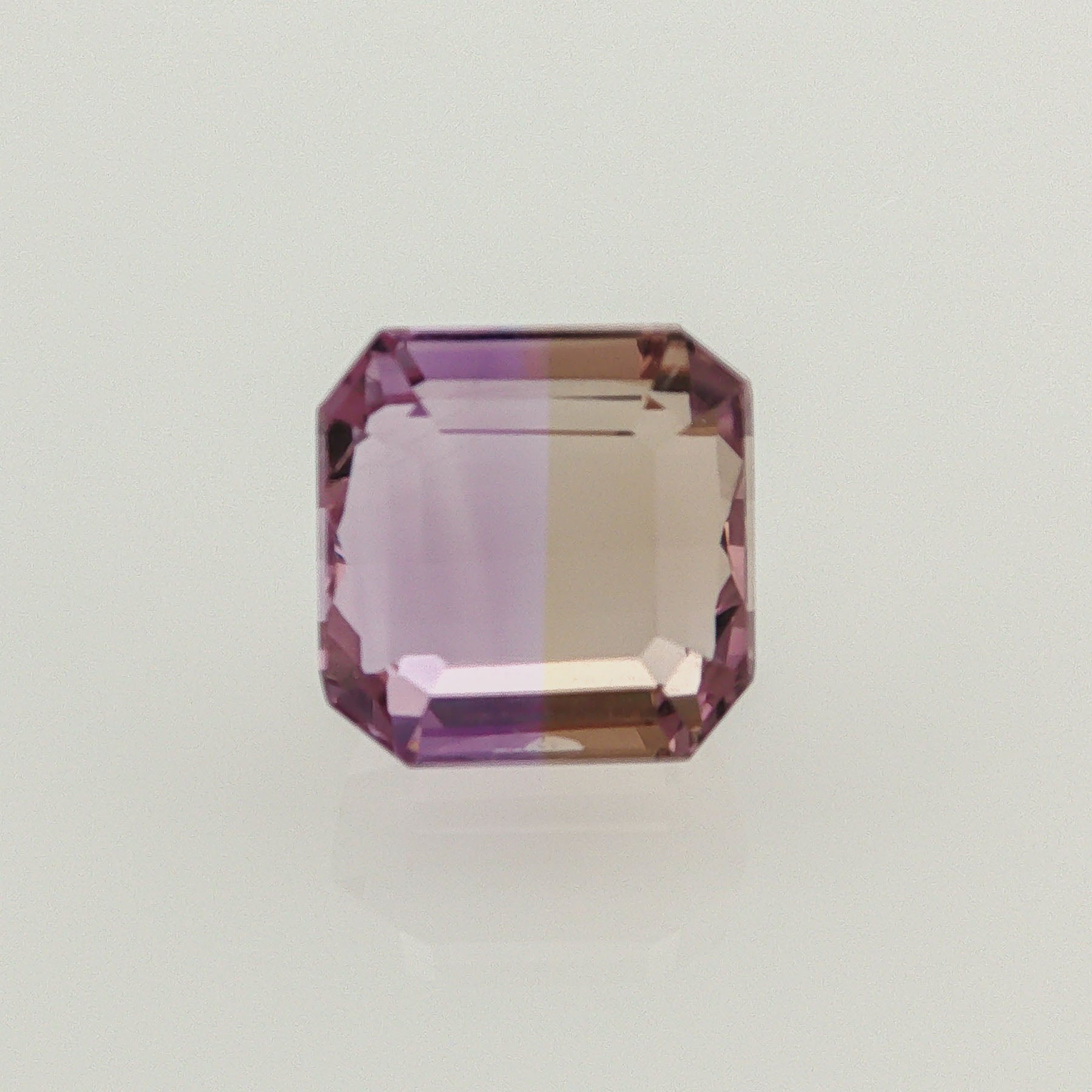 Natural ametrine, light purple / light yellow, octagon cut, 10.05 ct, loose gemstone.