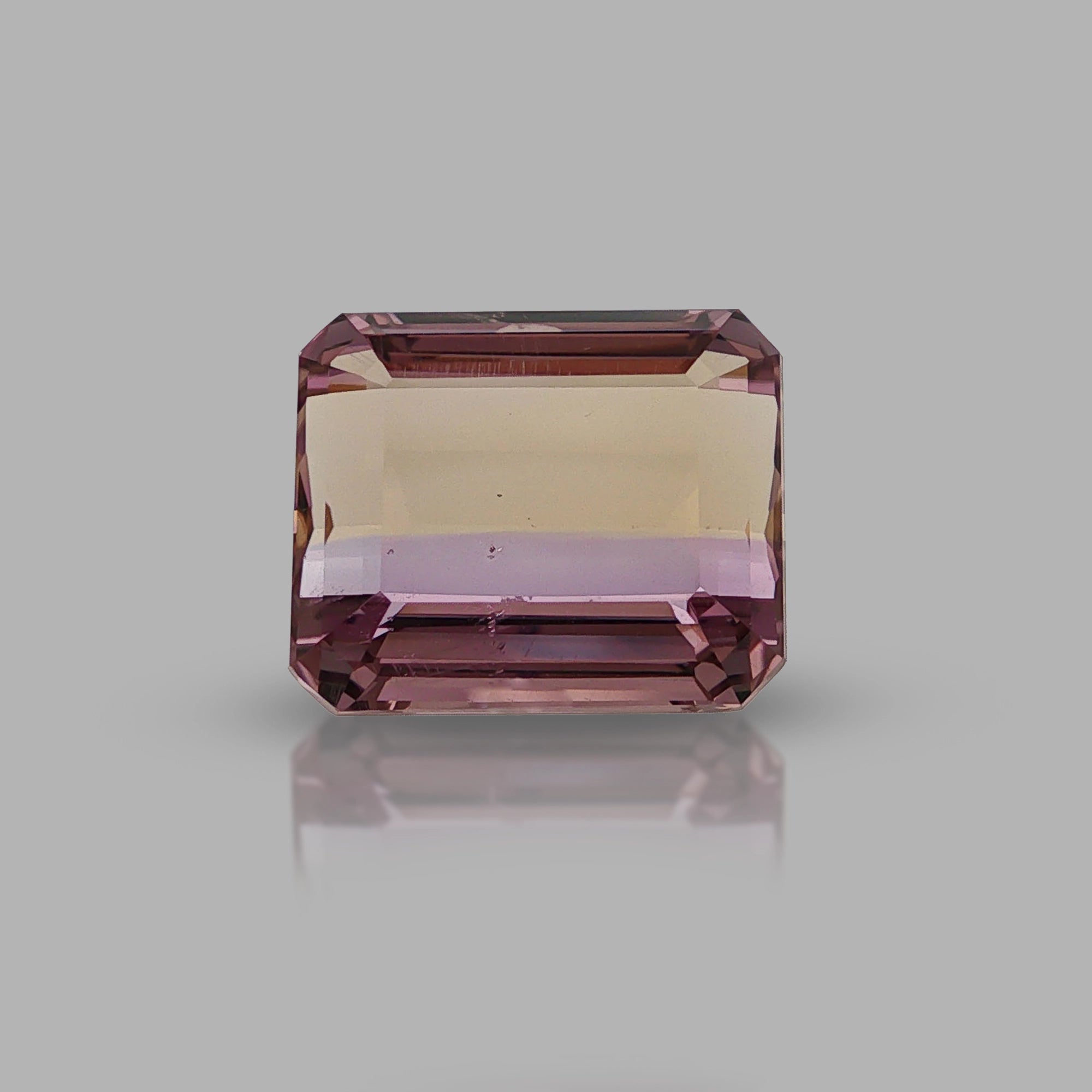 Natural ametrine, bicolor - purple / yellow, emerald cut, 10.13 ct, loose gemstone, view 5.