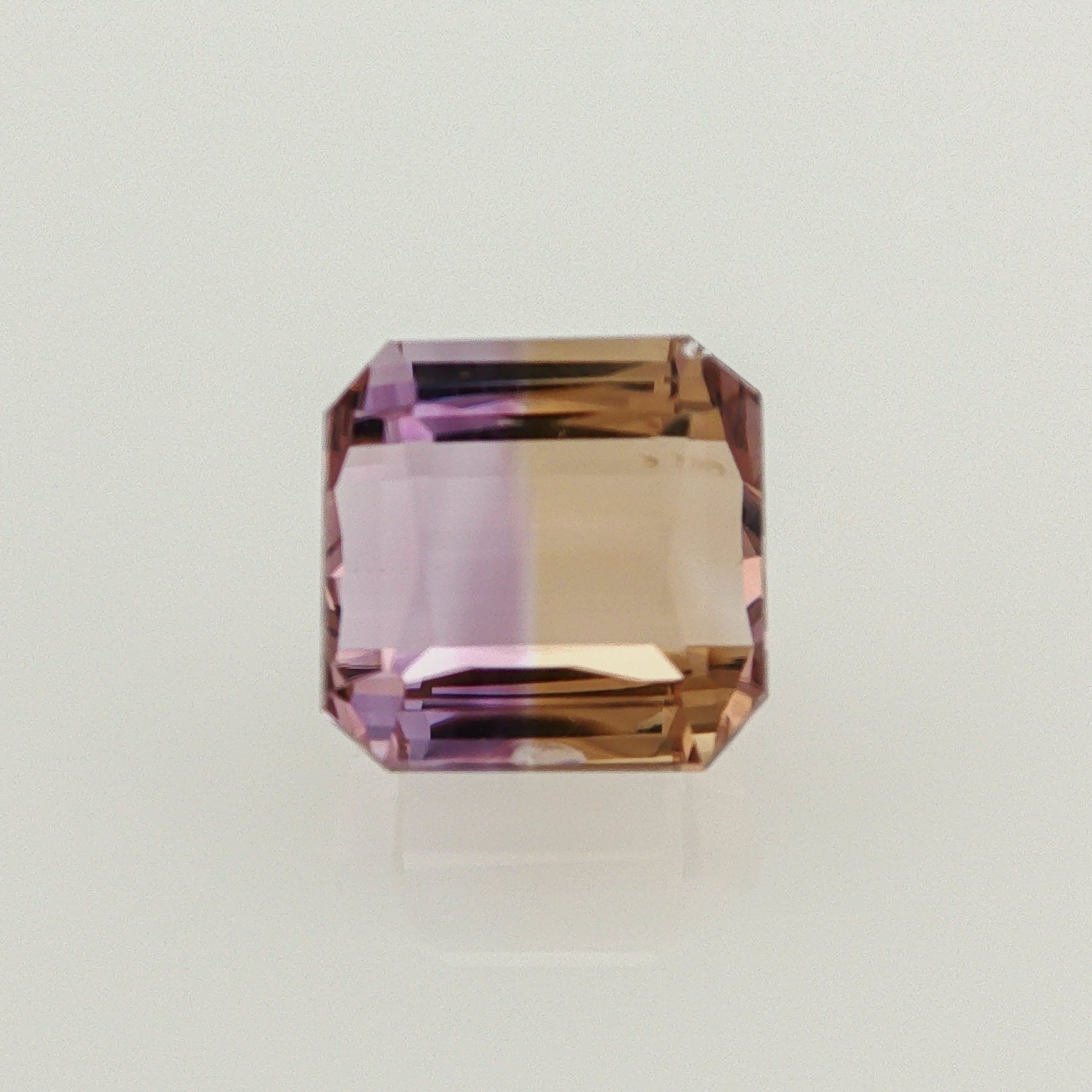 Natural ametrine, bicolor - purple / yellow, octagon cut, 10.21 ct, loose gemstone.
