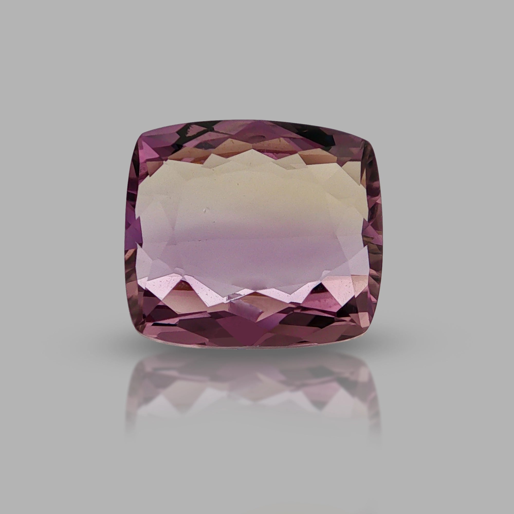 Natural ametrine, light purple / light yellow, cushion cut, 10.32 ct, loose gemstone, view 5.
