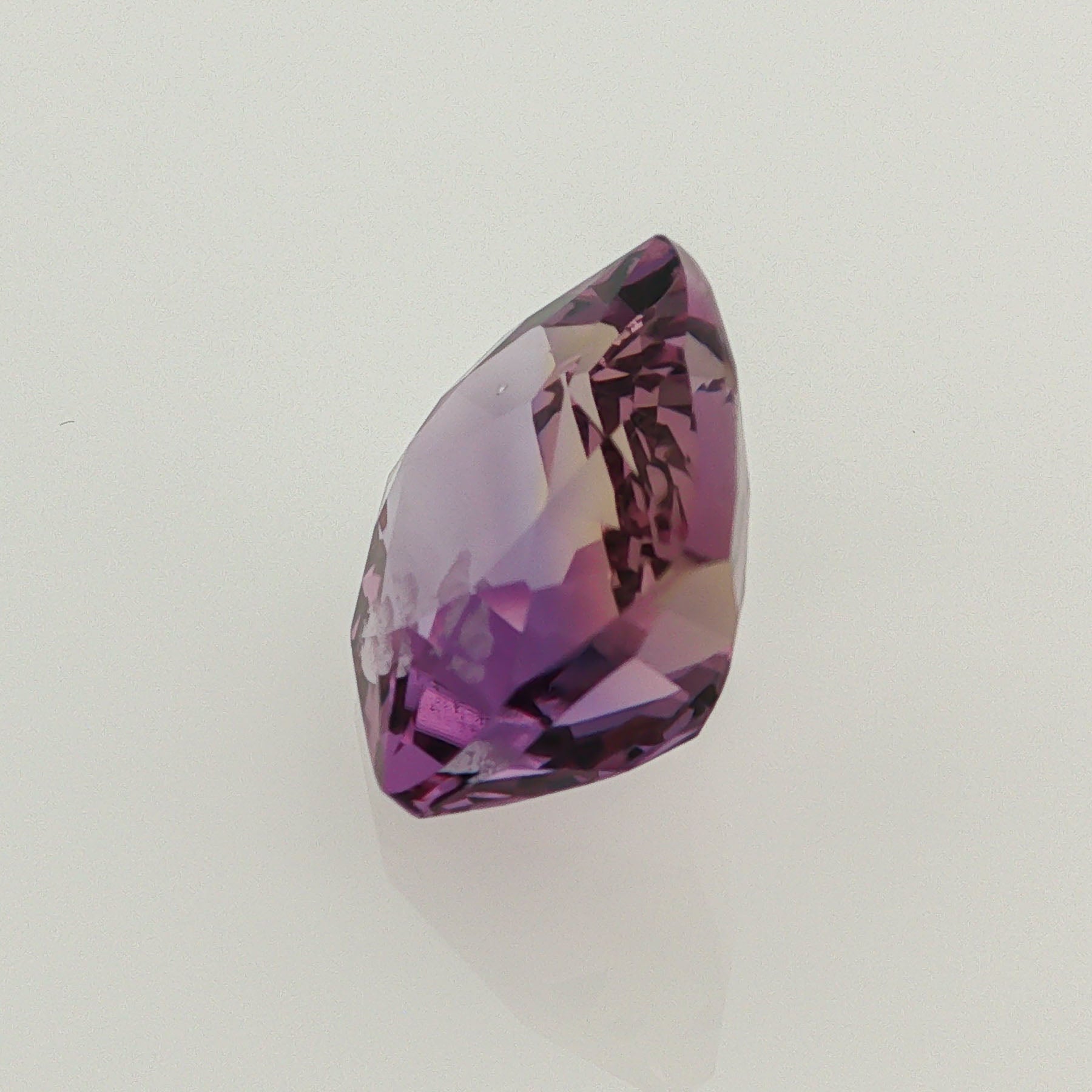 Natural ametrine, light purple / light yellow, cushion cut, 10.32 ct, loose gemstone, view 2.