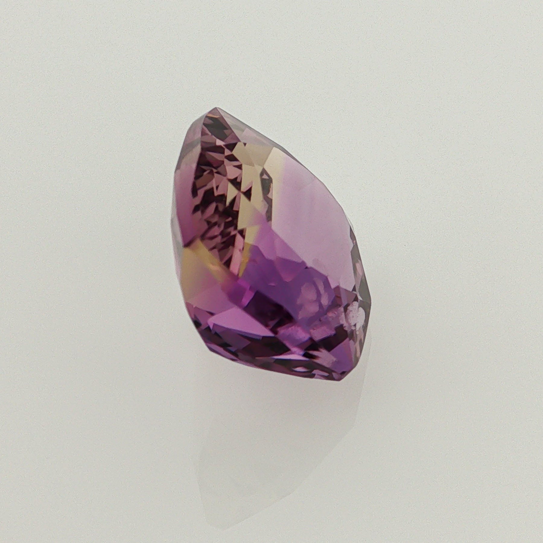 Natural ametrine, light purple / light yellow, cushion cut, 10.32 ct, loose gemstone, view 4.