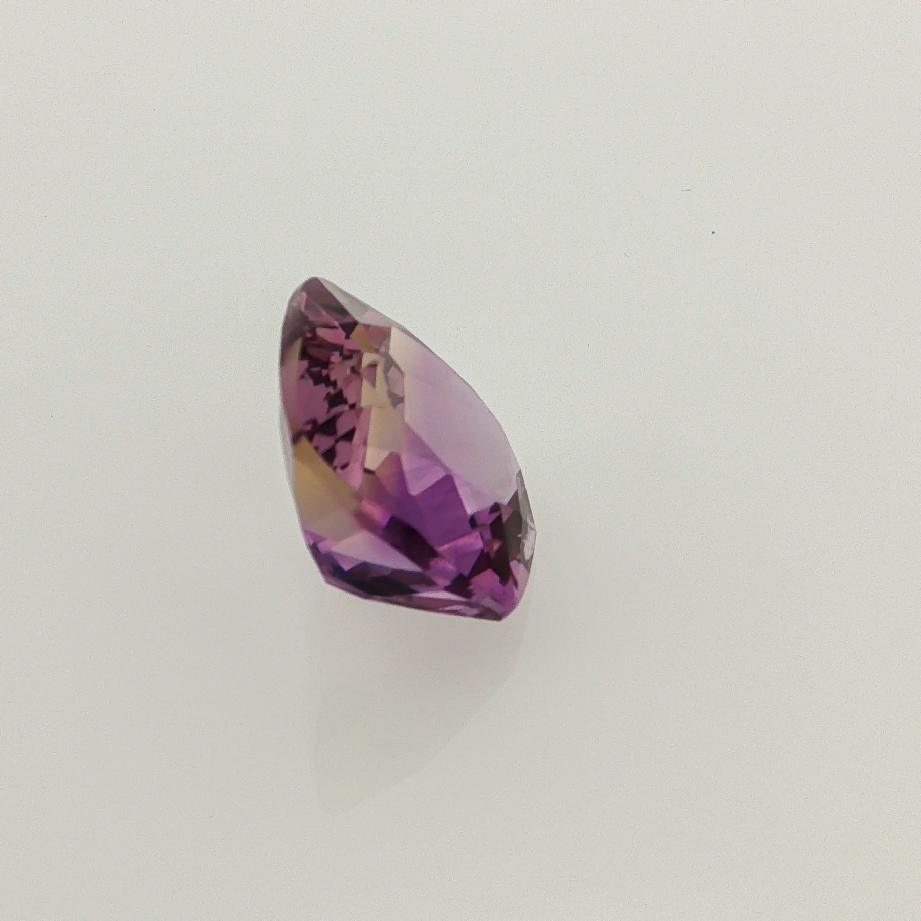 Natural ametrine, bicolor - vivid purple / vivid yellow, cushion cut, 10.36 ct, loose gemstone, view 4.