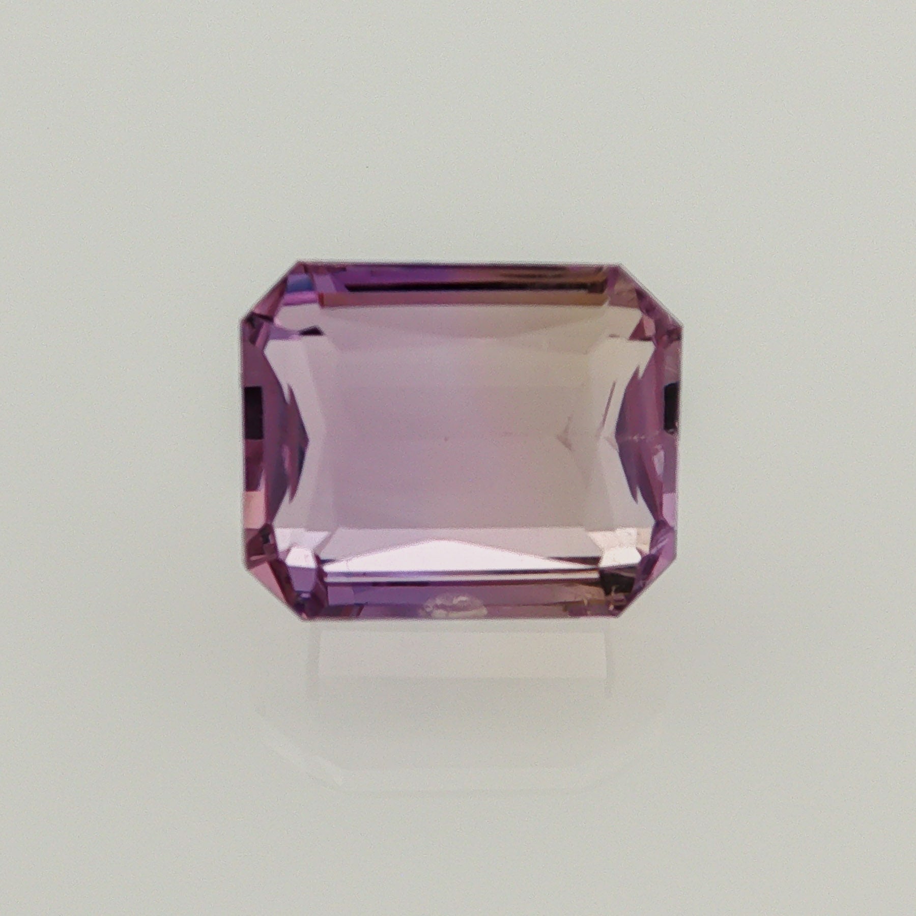 Natural ametrine, light purple / light yellow, emerald cut, 10.36 ct, loose gemstone.