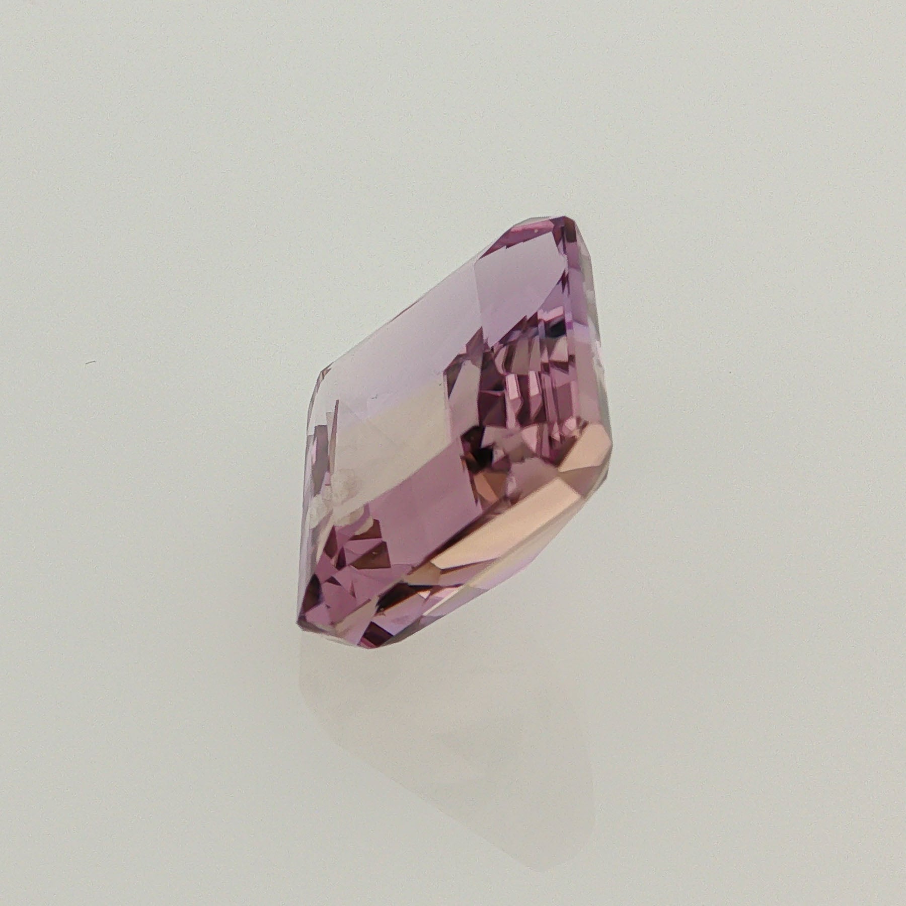 Natural ametrine, bicolor - purple / yellow, octagon cut, 10.4 ct, loose gemstone, view 2.
