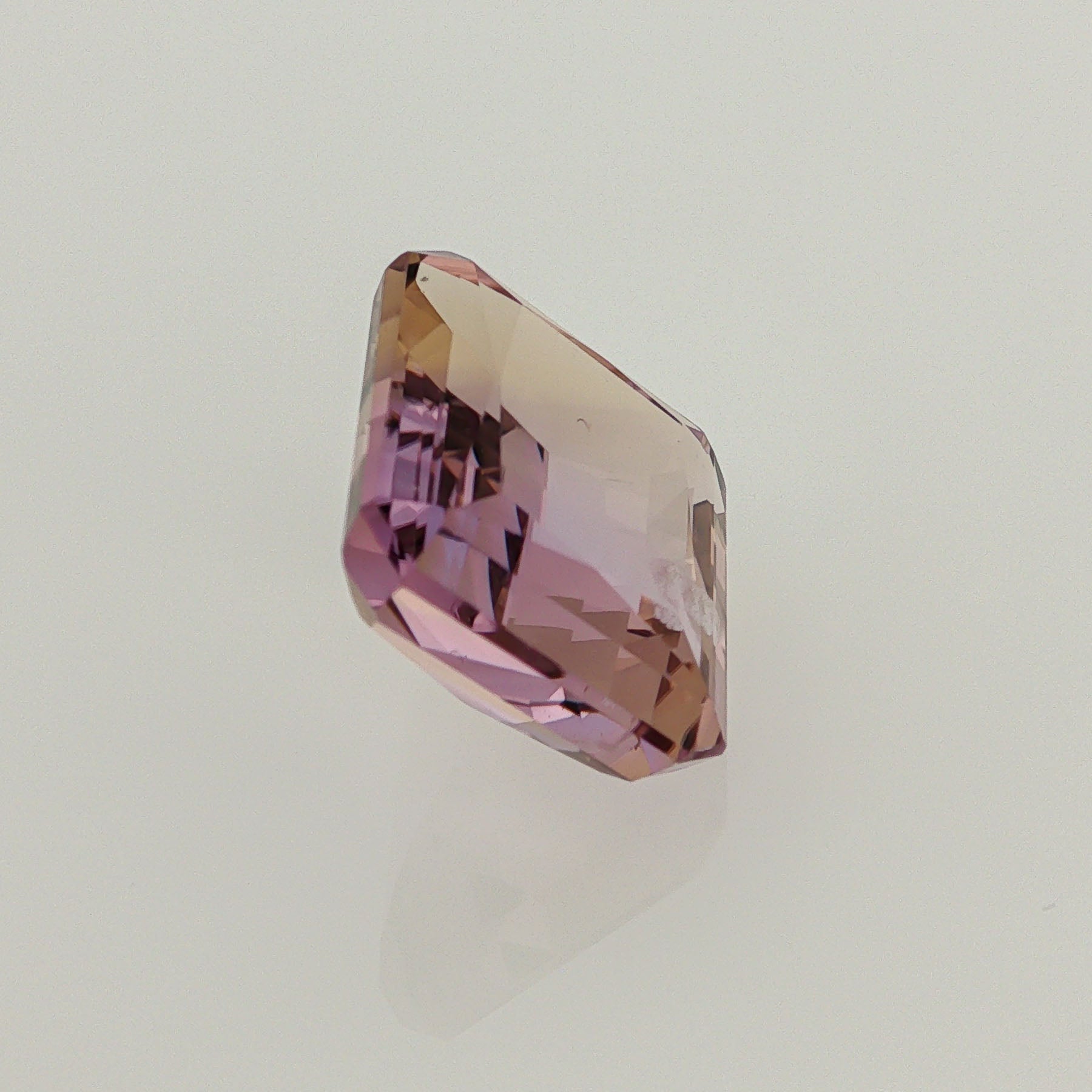 Natural ametrine, bicolor - purple / yellow, octagon cut, 10.4 ct, loose gemstone, view 4.
