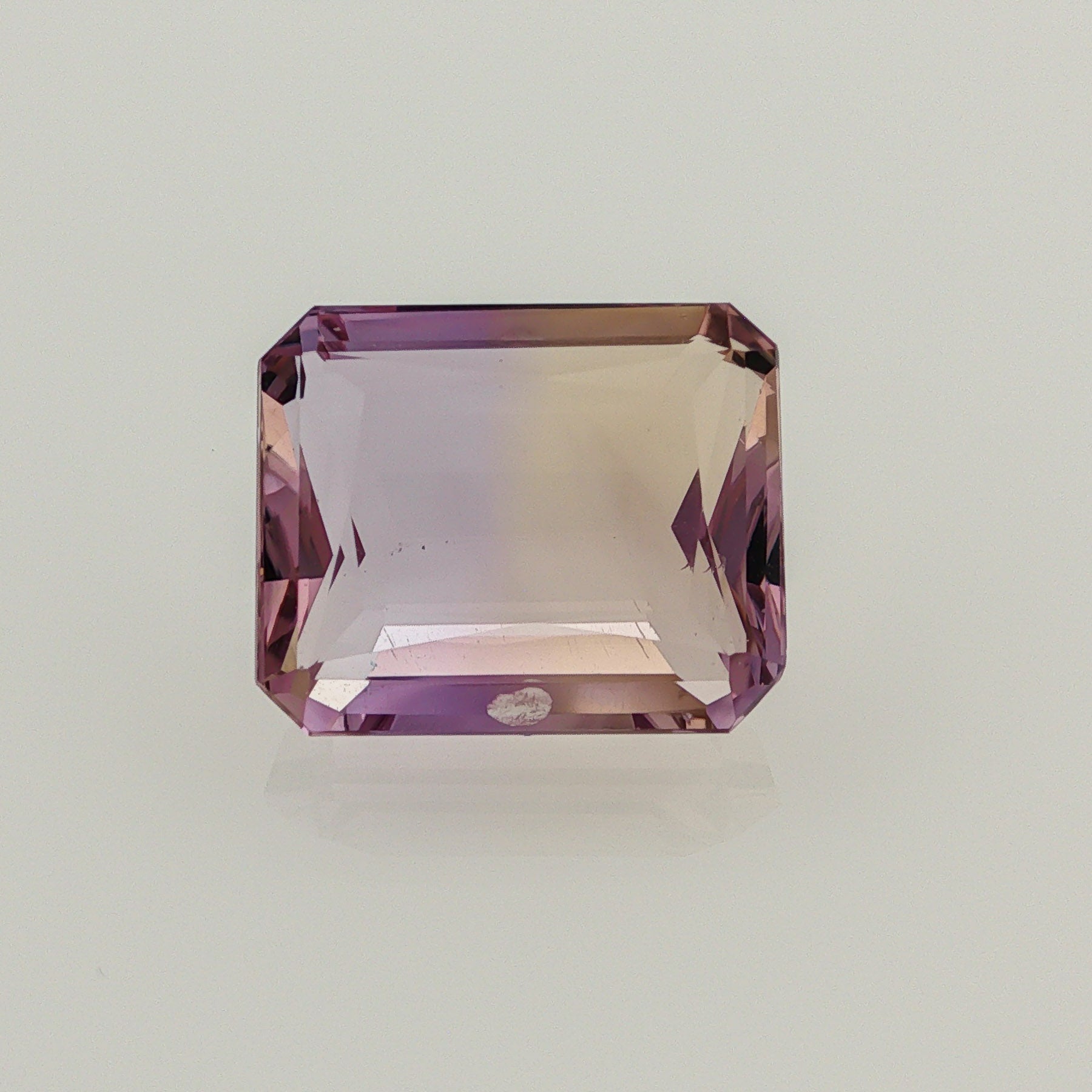 Natural ametrine, bicolor - purple / yellow, octagon cut, 10.4 ct, loose gemstone.