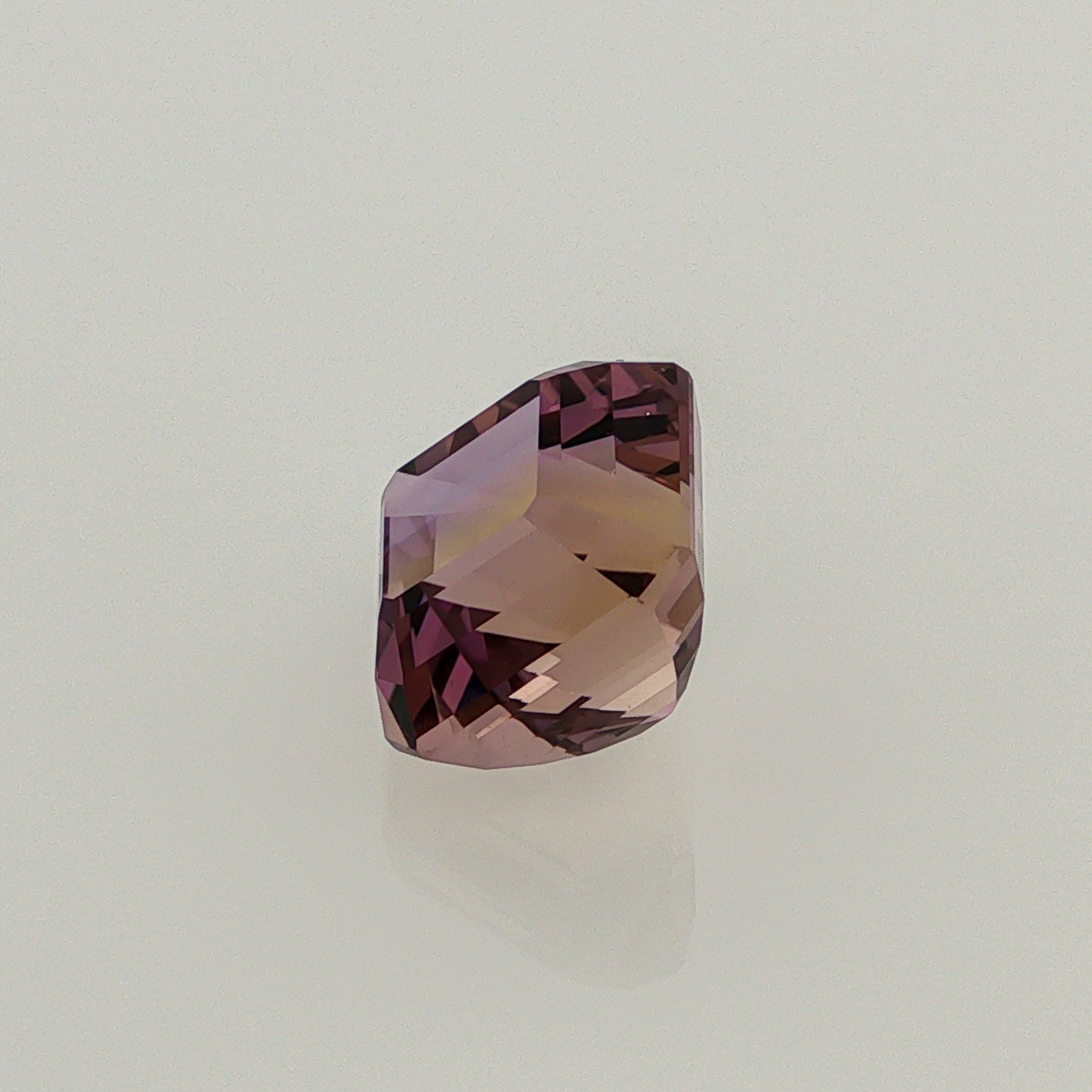 Natural ametrine, bicolor - purple / yellow, octagon cut, 10.41 ct, loose gemstone, view 2.