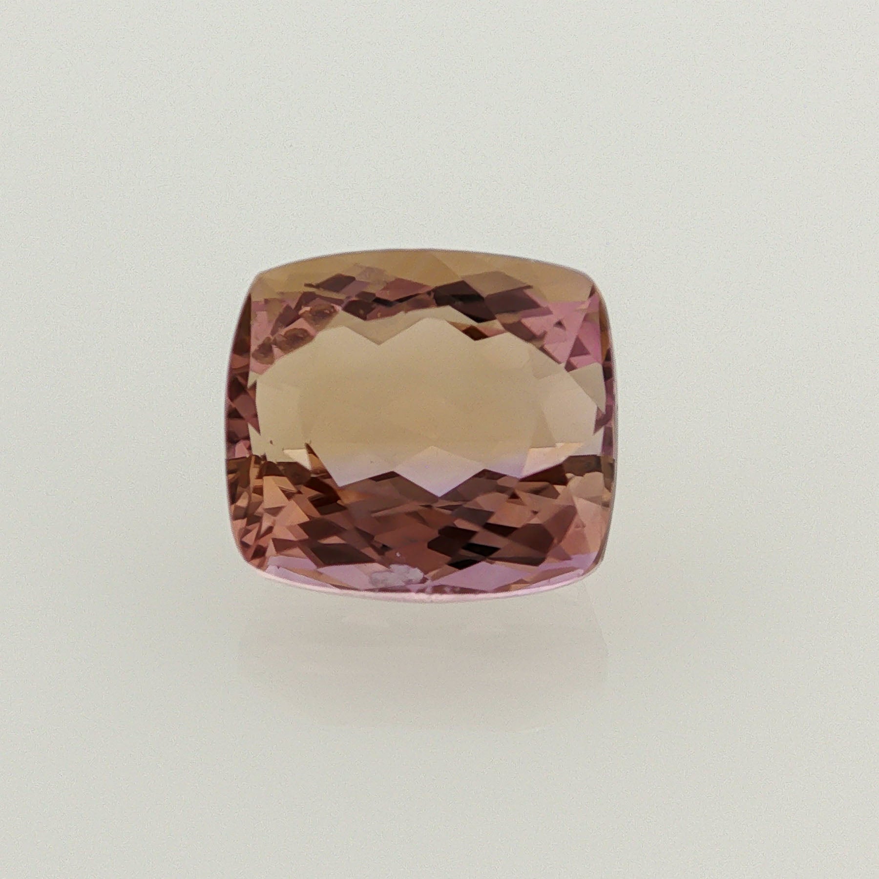 Natural ametrine, bicolor - purple / yellow, cushion cut, 10.47 ct, loose gemstone.