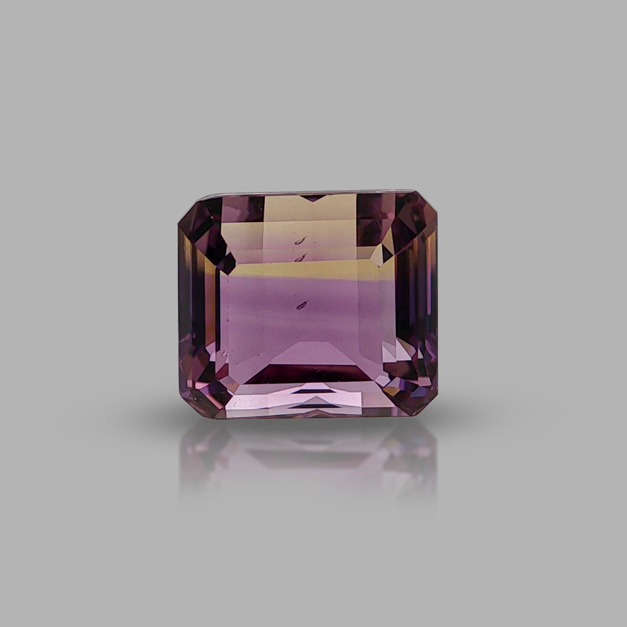 Natural ametrine, bicolor - vivid purple / light yellow, octagon cut, 10.71 ct, loose gemstone, view 5.