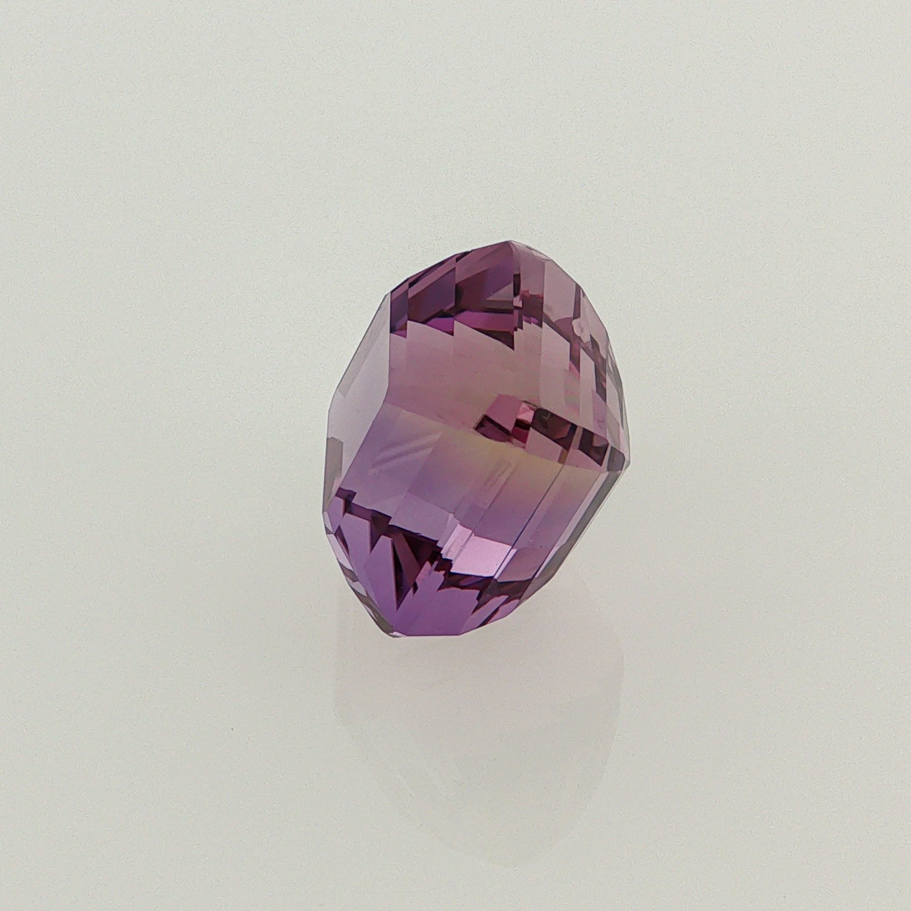 Natural ametrine, bicolor - vivid purple / light yellow, octagon cut, 10.71 ct, loose gemstone, view 2.