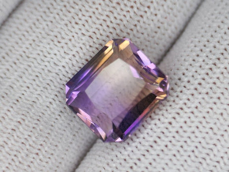 Natural Ametrine 10.00 ct – Purple - Yellow, Rectangular Cut, Untreated, Bolivia