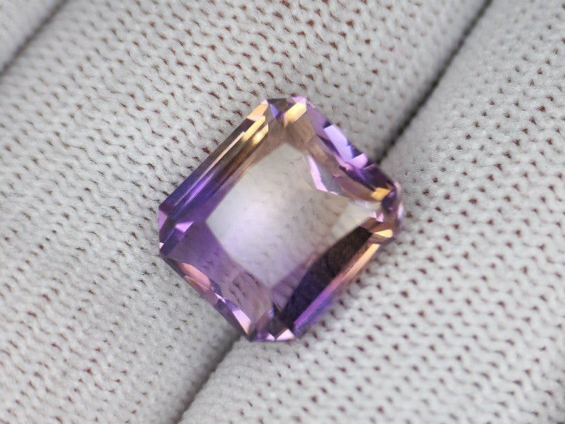 Natural Ametrine 10.00 ct – Purple - Yellow, Rectangular Cut, Untreated, Bolivia