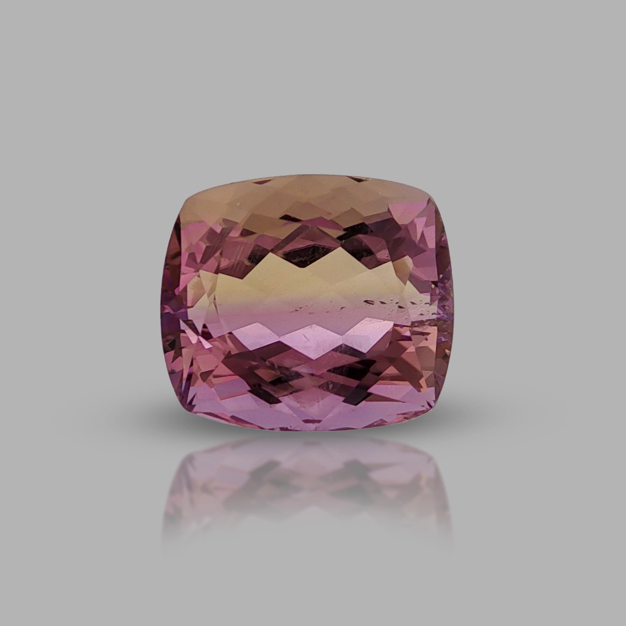 Natural ametrine, bicolor - purple / yellow, cushion cut, 11.02 ct, loose gemstone, view 5.