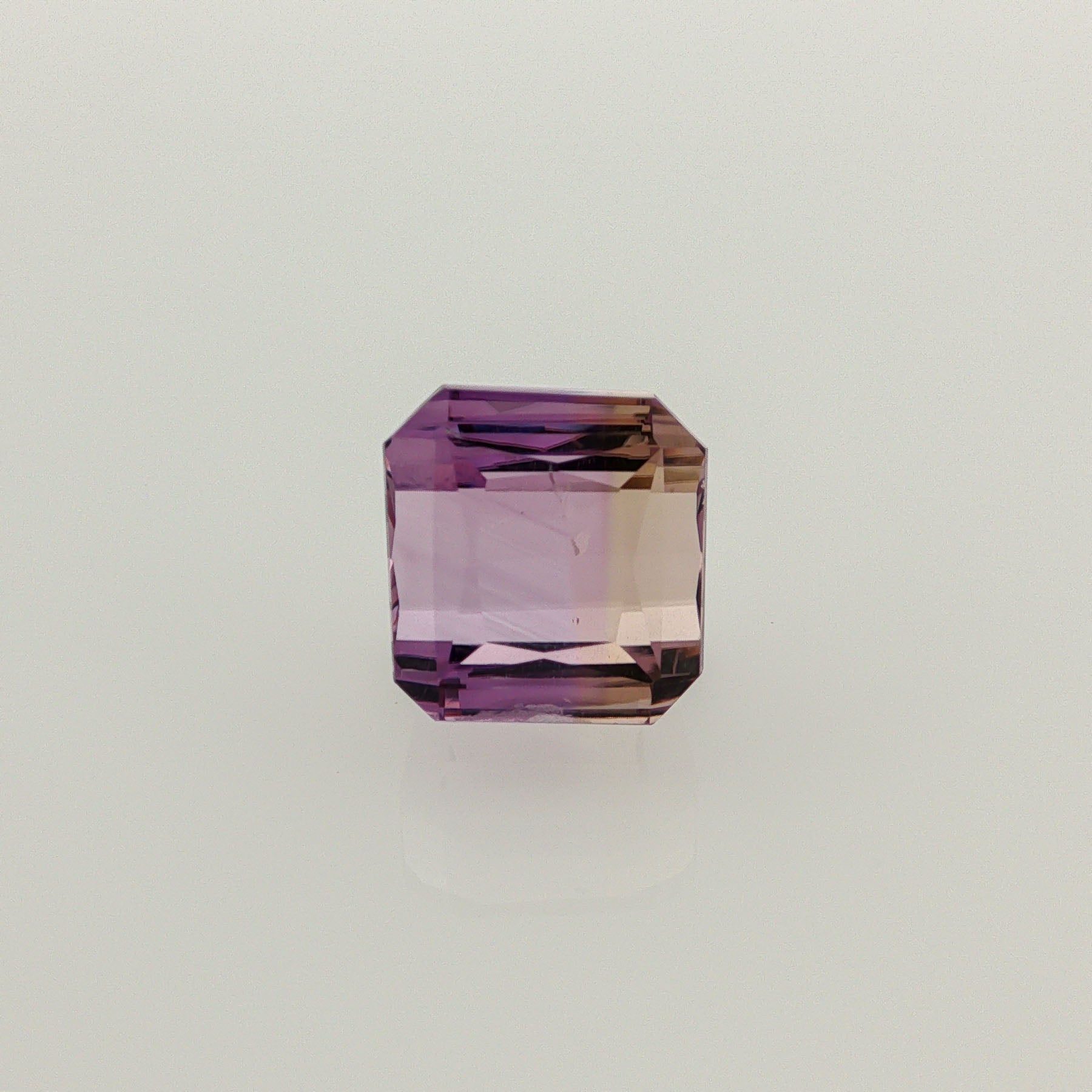 Natural ametrine, light purple / light yellow, octagon cut, 11.3 ct, loose gemstone.