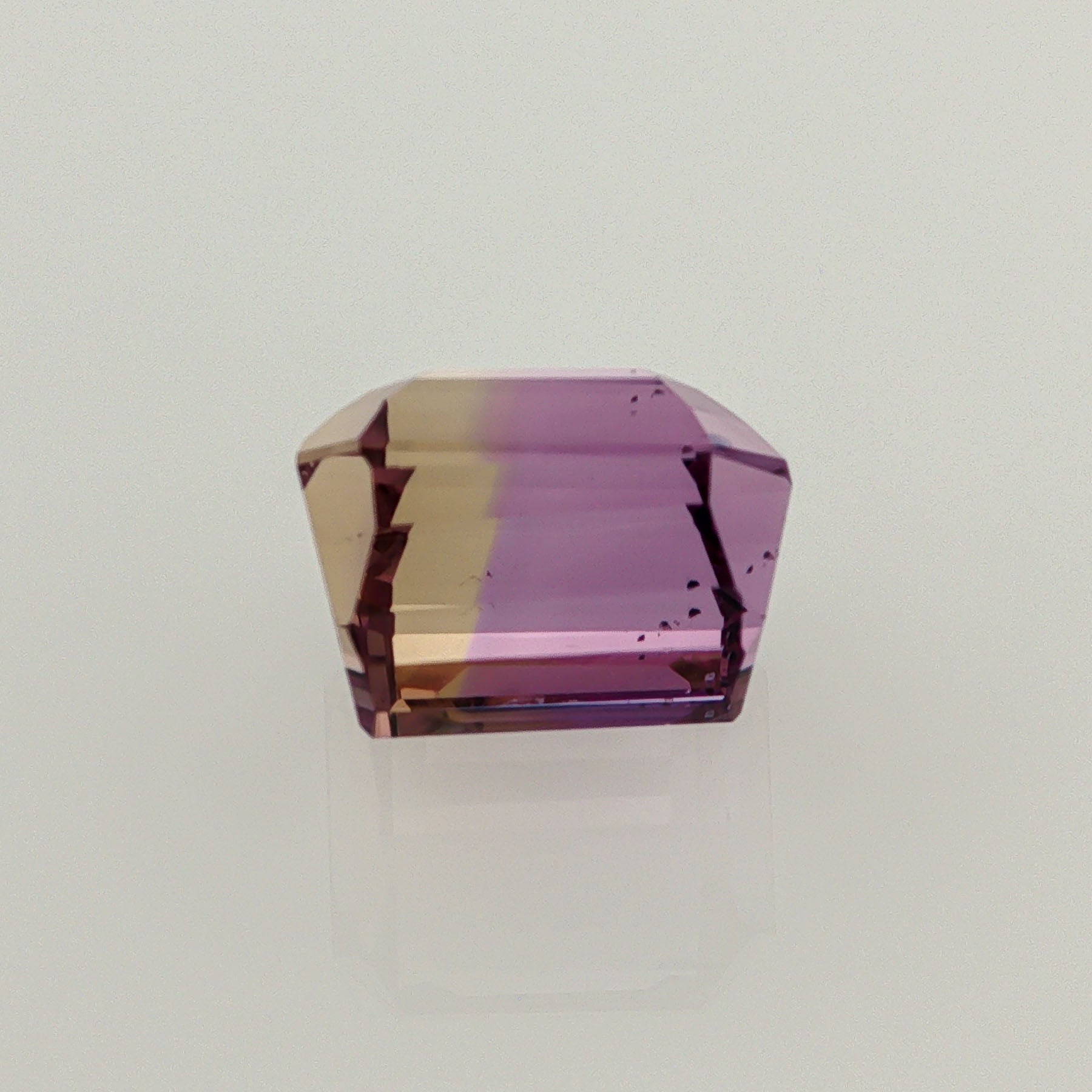 Natural ametrine, bicolor - purple / yellow, octagon cut, 11.44 ct, loose gemstone, view 3.