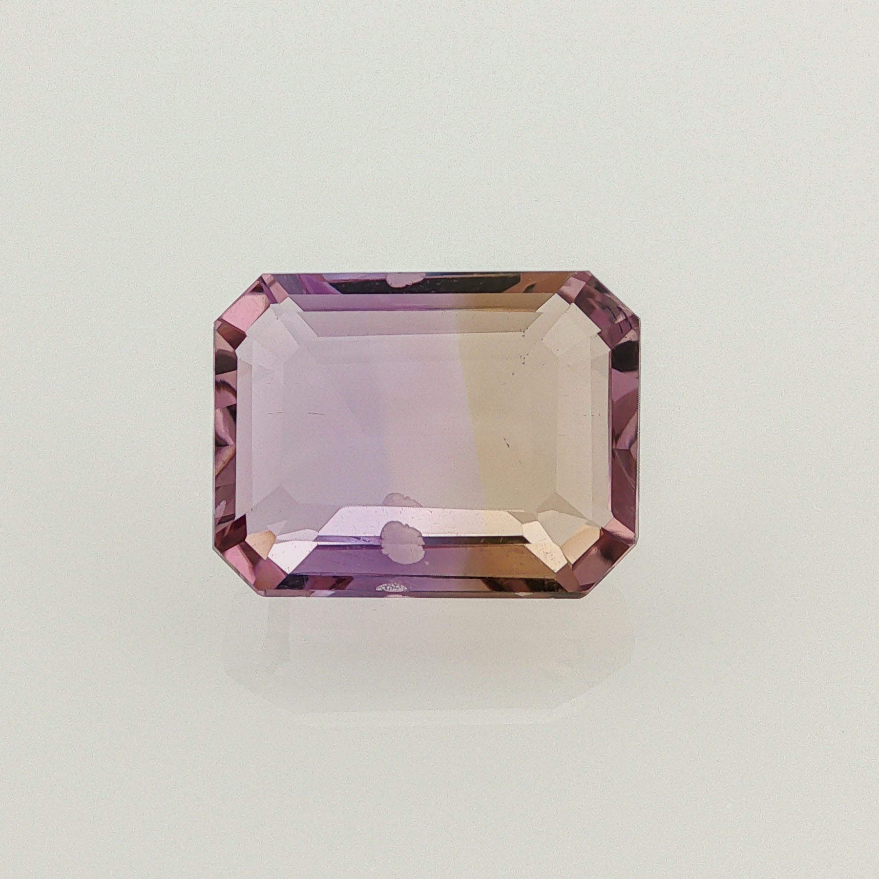 Natural ametrine, light purple / light yellow, emerald cut, 11.45 ct, loose gemstone.
