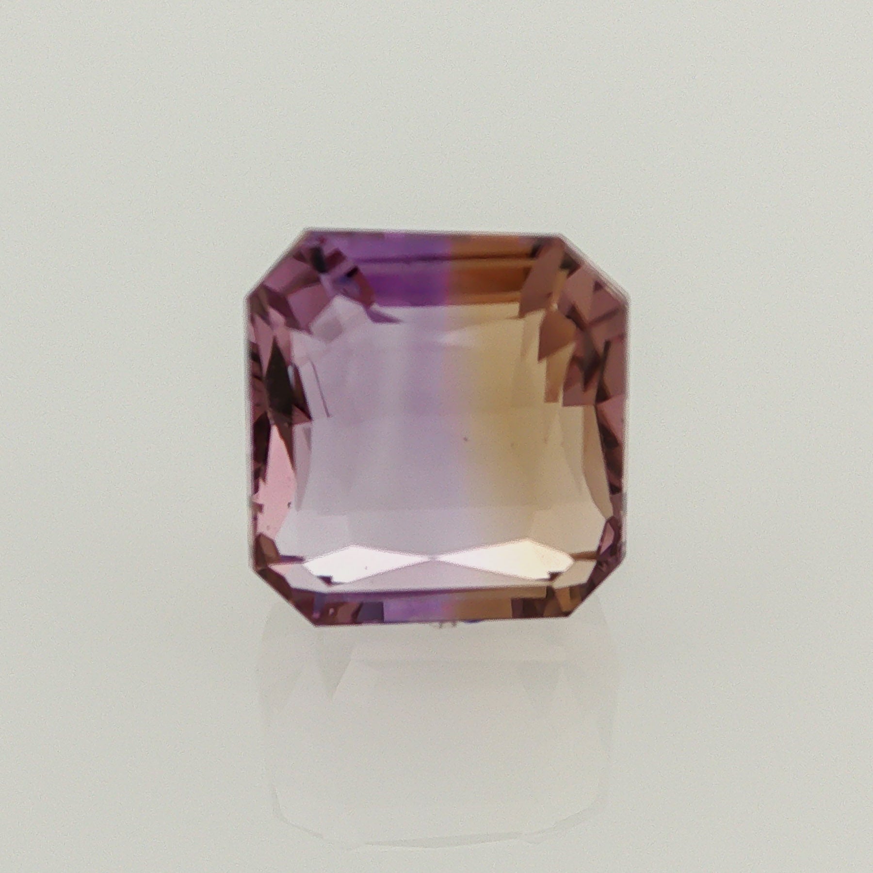 Natural ametrine, bicolor - purple / yellow, octagon cut, 11.6 ct, loose gemstone.