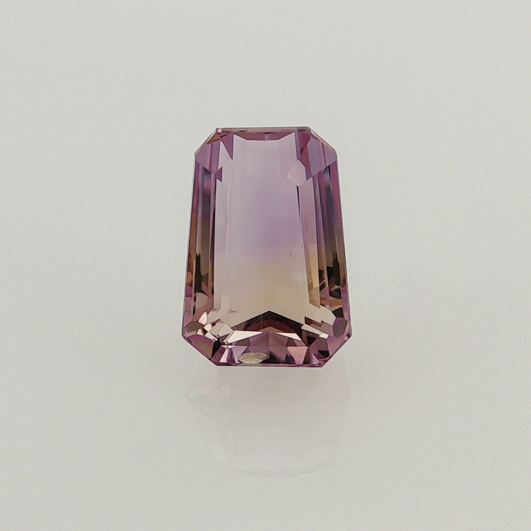 Natural ametrine, bicolor - purple / yellow, fancy cut, 11.76 ct, loose gemstone.