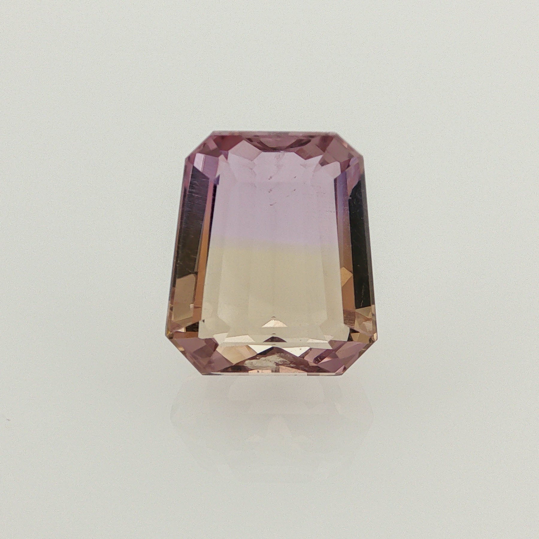 Natural ametrine, bicolor - purple / yellow, fancy cut, 11.87 ct, loose gemstone.