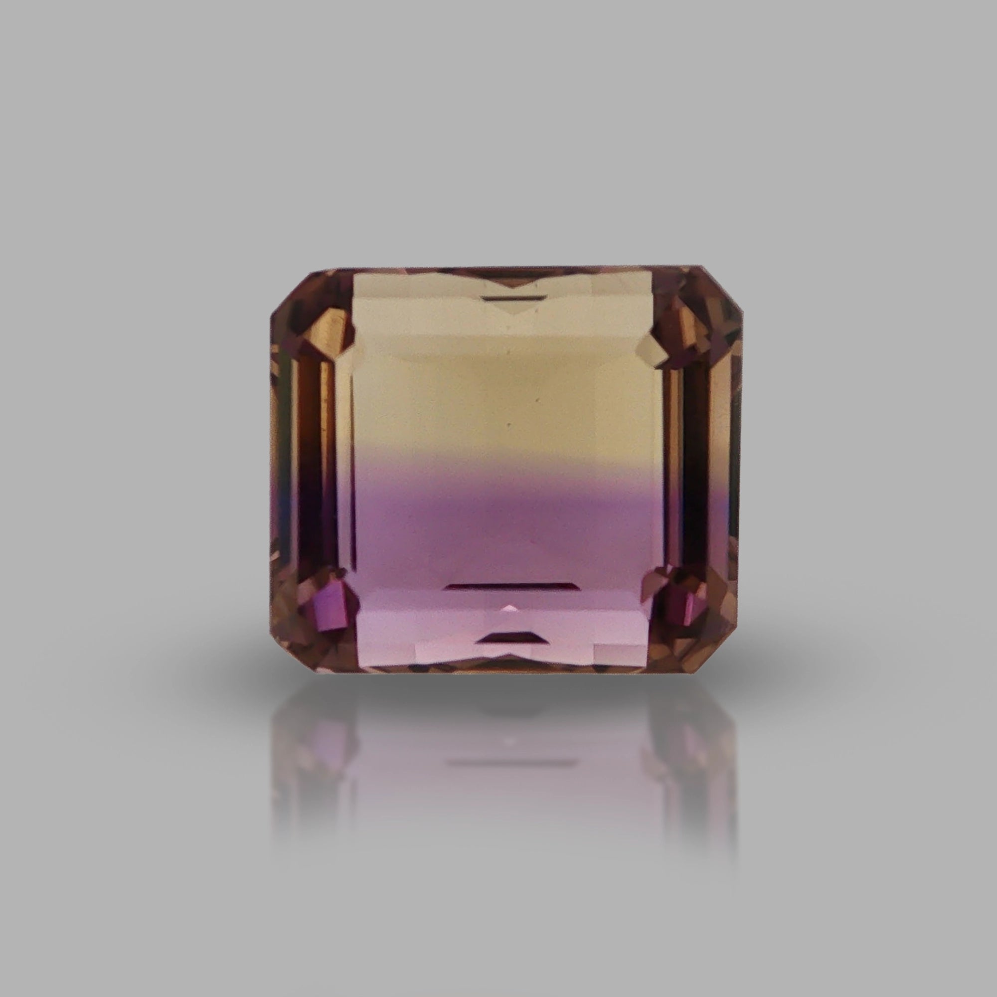 Natural ametrine, bicolor - vivid purple / vivid yellow, emerald cut, 11.93 ct, loose gemstone, view 5.