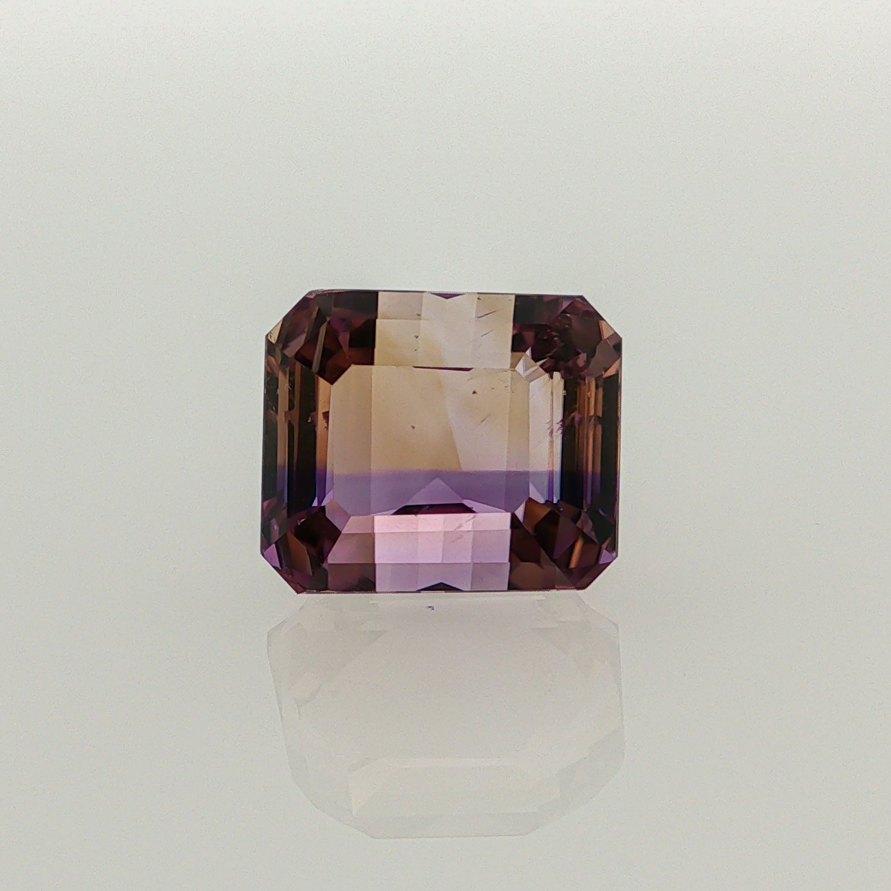 Natural ametrine, light purple / light yellow, octagon cut, 12.17 ct, loose gemstone.