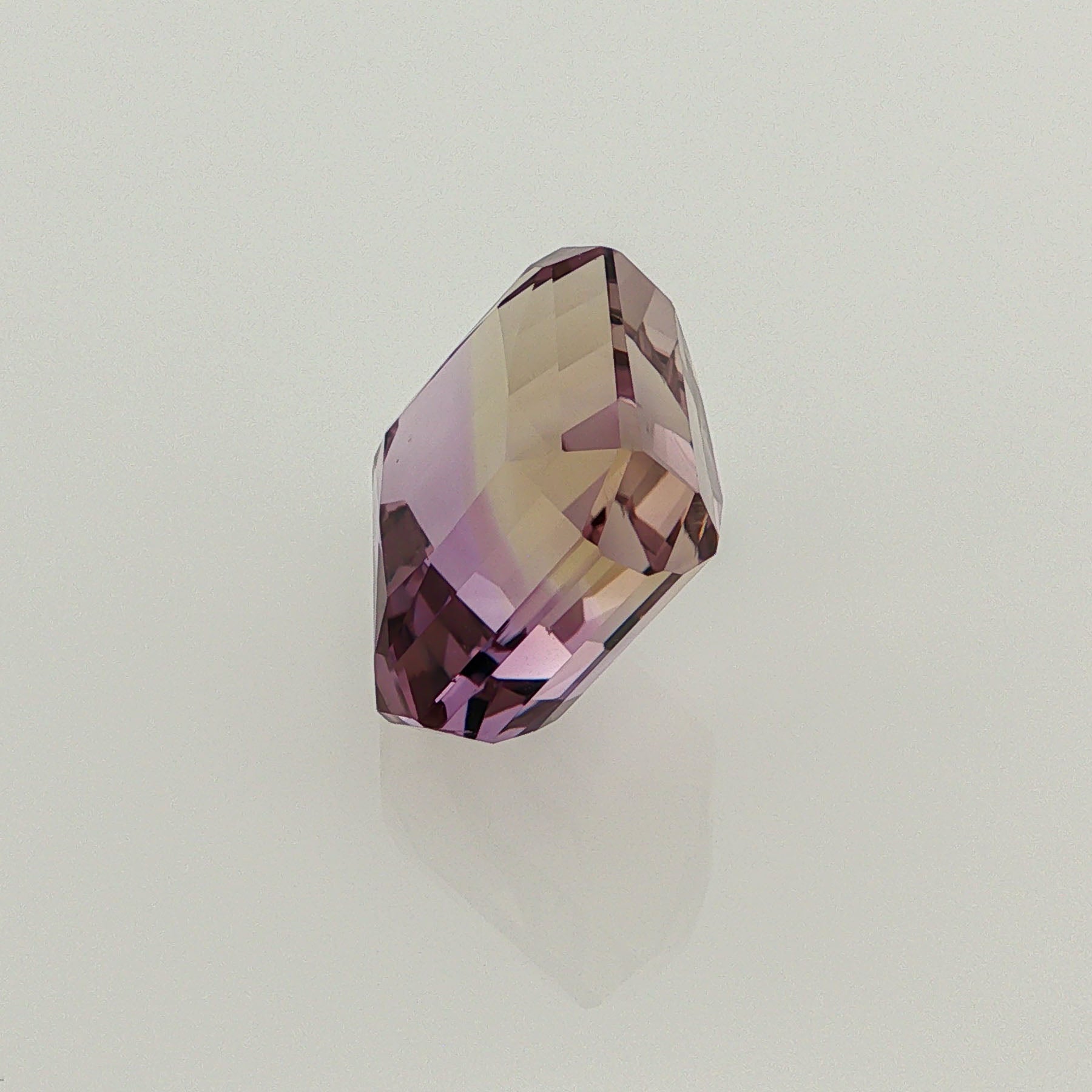 Natural ametrine, bicolor - purple / yellow, octagon cut, 12.33 ct, loose gemstone, view 2.