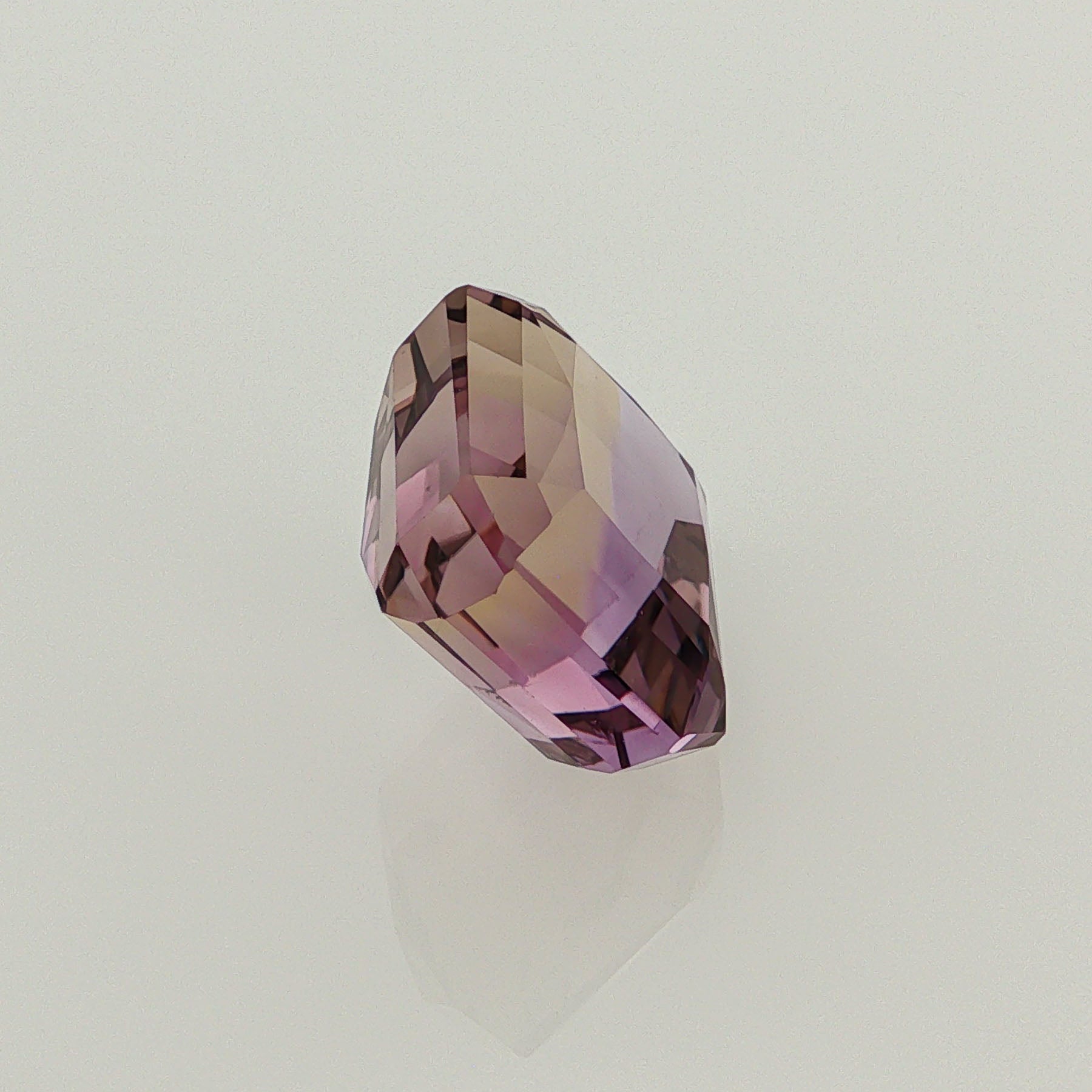 Natural ametrine, bicolor - purple / yellow, octagon cut, 12.33 ct, loose gemstone, view 4.