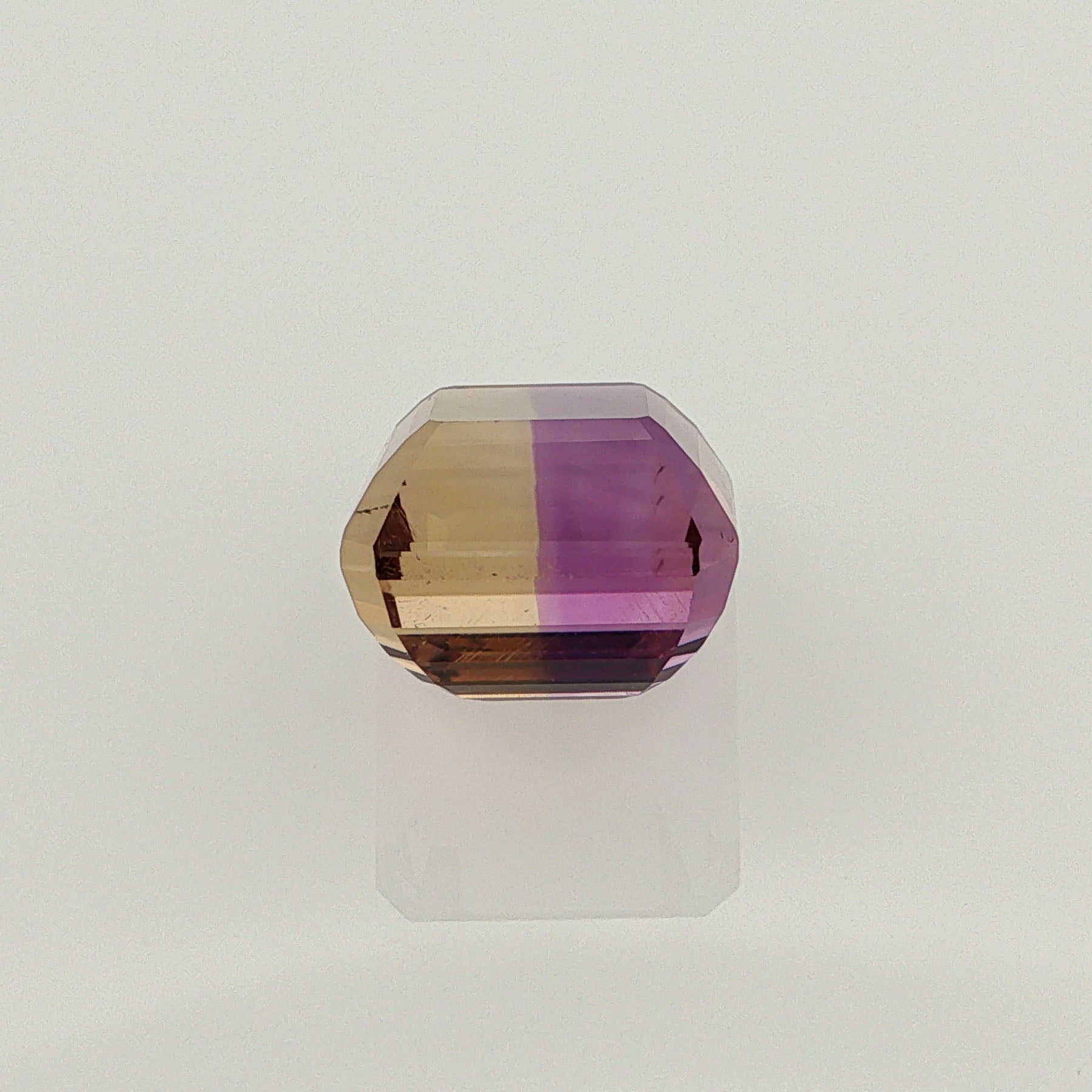 Natural ametrine, bicolor - purple / yellow, octagon cut, 12.78 ct, loose gemstone, view 2.